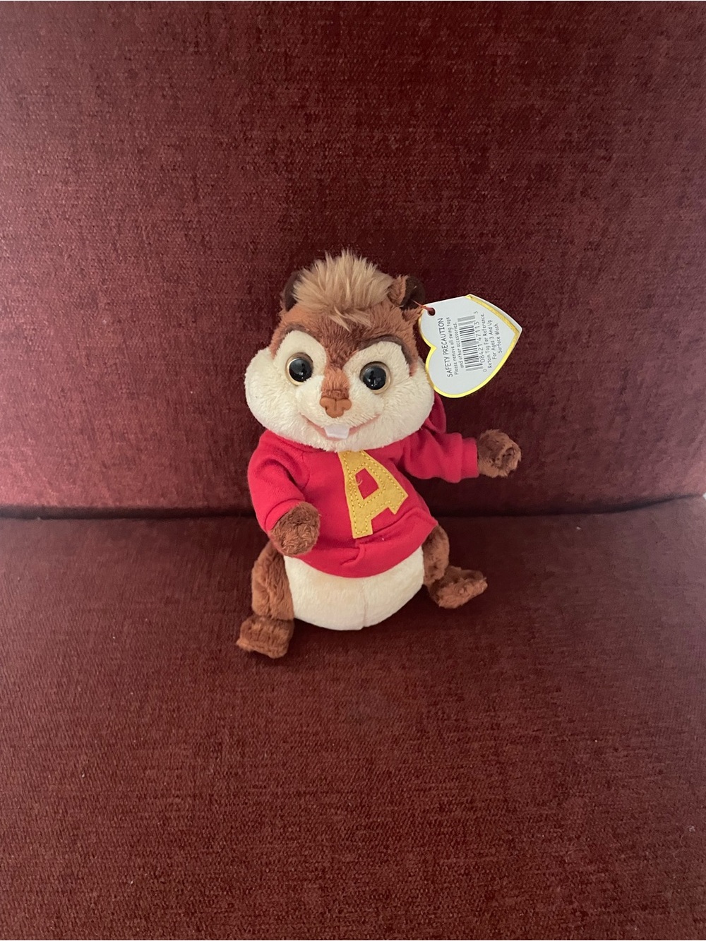 Alvin Plush Chipmunk in Red 'A' Hoodie
